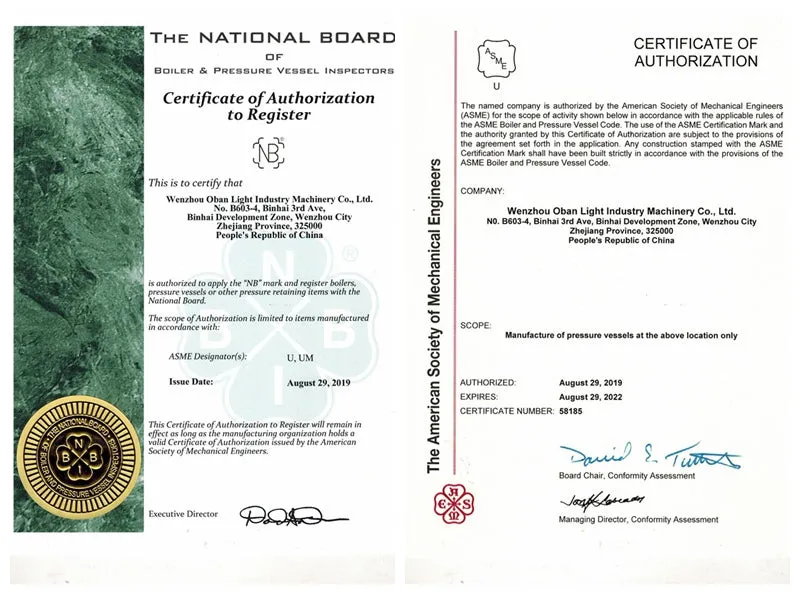 Oak Stills certifications