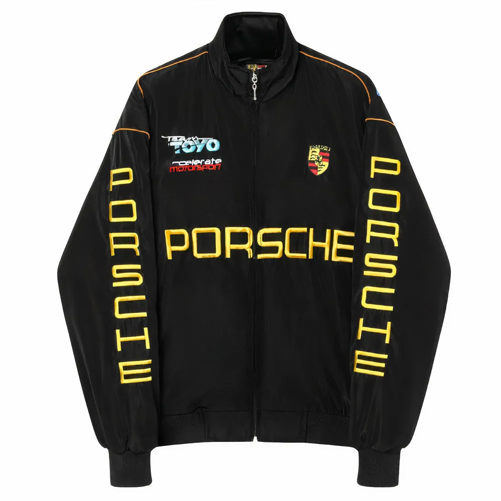 Porsche vintage racing jacket detail