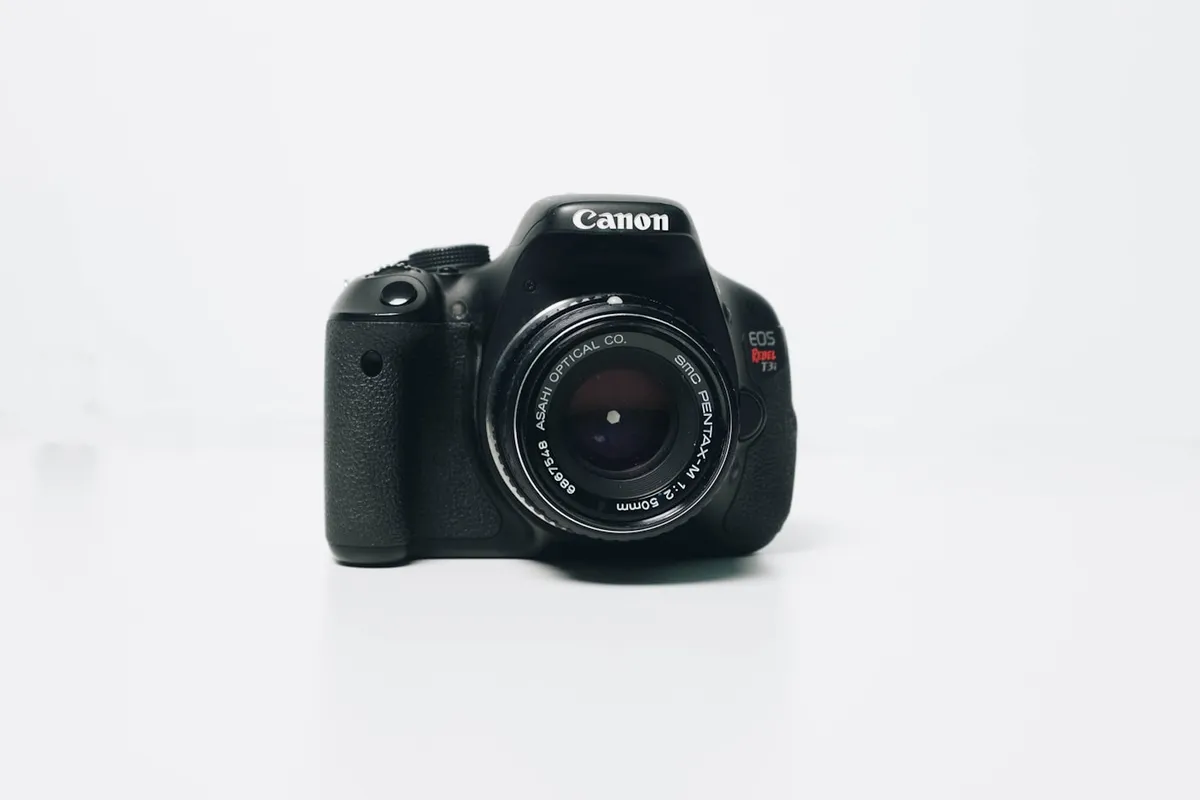 Compact camera on a travel table for a product comparison
