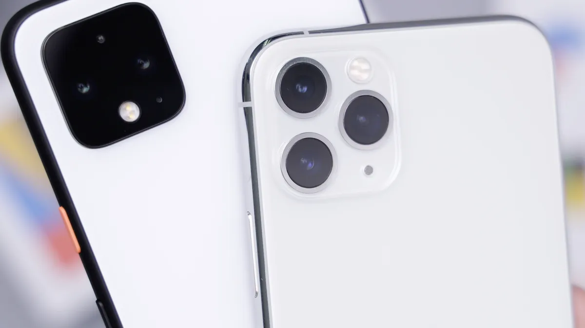 Old and new smartphones prepared for a trade-in comparison