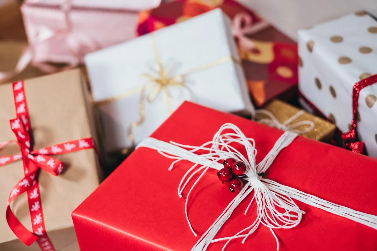 Wrapped gift boxes and shopping preparation