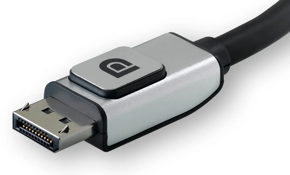 A DisplayPort cable connector