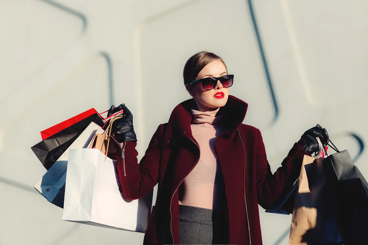 Shopper carrying bags after a retail sale