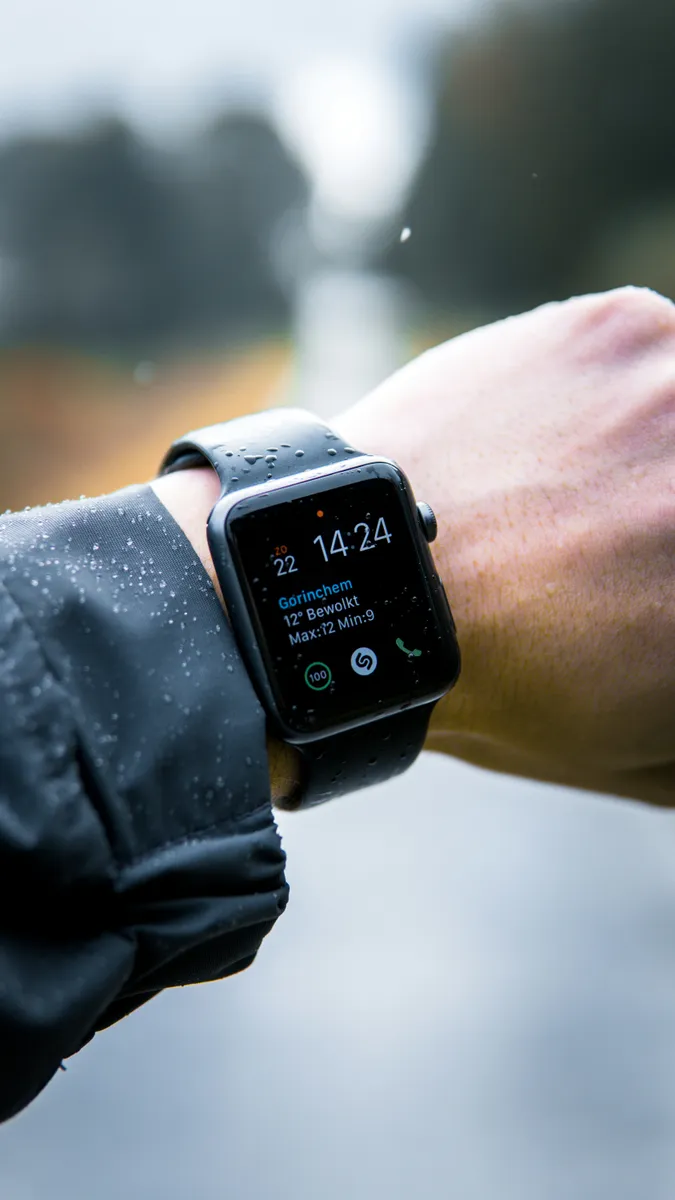 GPS running watch used during outdoor training