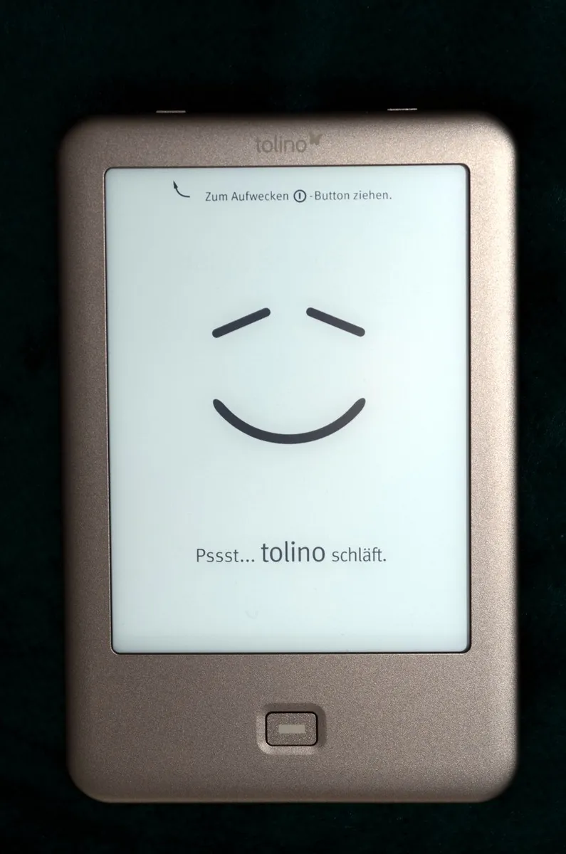 An e-reader with a text page displayed