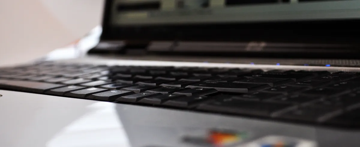 Close view of a laptop keyboard