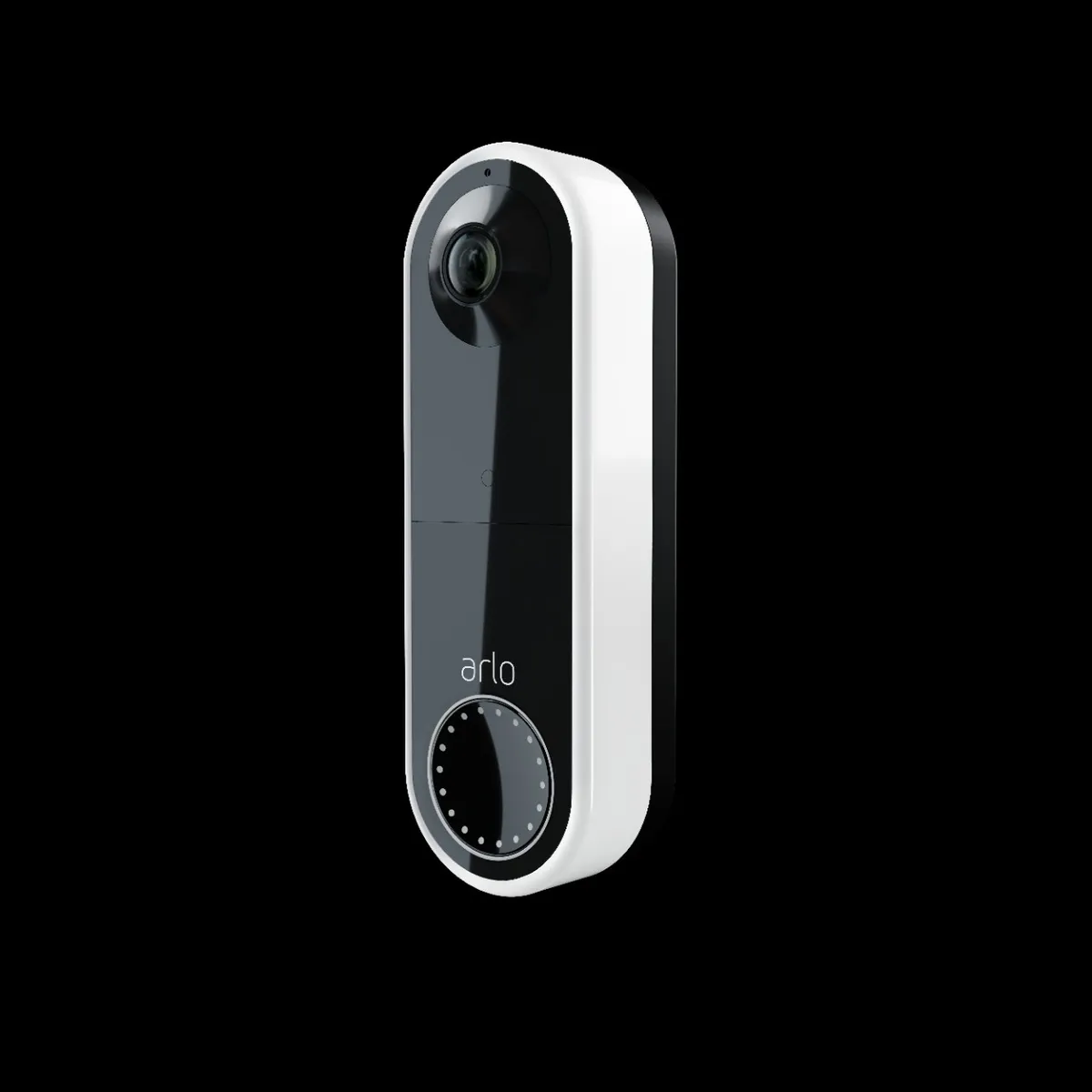 A wireless video doorbell installed near an entryway