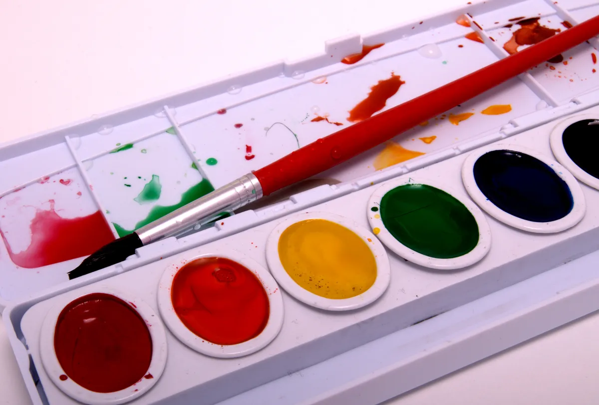 A palette set of watercolour paints