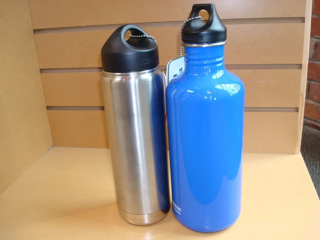 Several stainless steel water bottles
