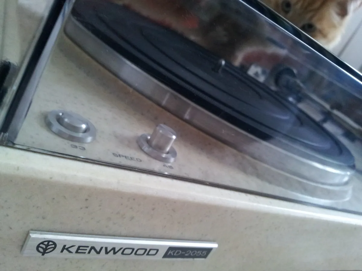 Kenwood KD-2055 belt-drive turntable, a vintage mid-range deck with tonearm and dust cover
