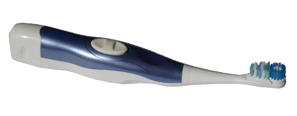 A motorised toothbrush head close up