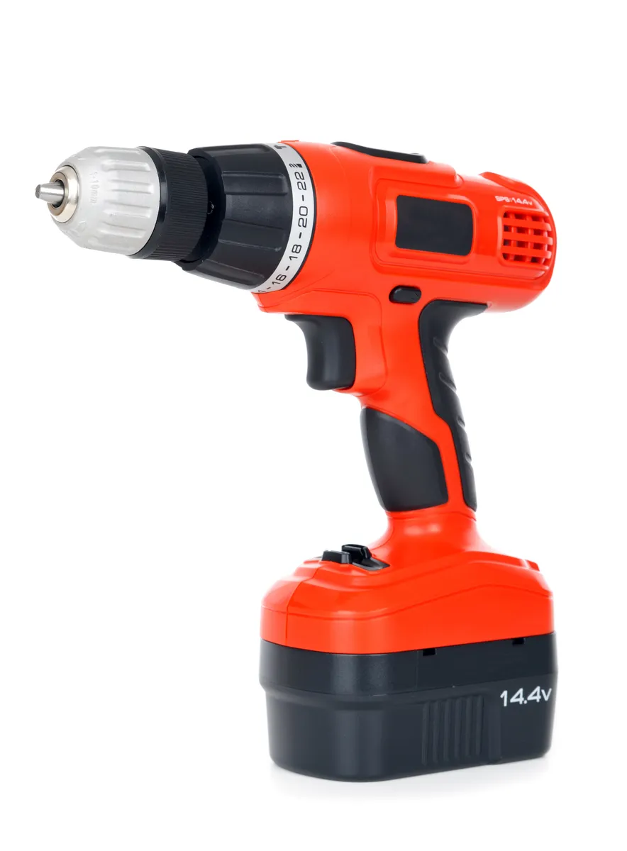 A cordless drill on a construction site