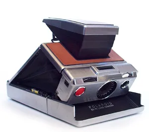 A folding instant camera from the 1970s