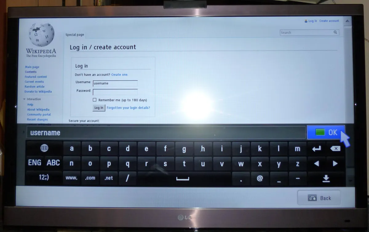 A smart TV interface displayed on screen