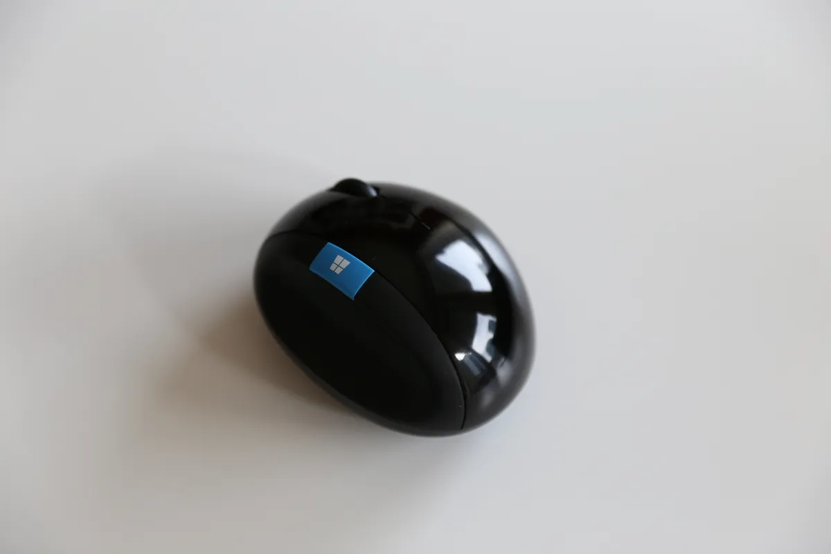 A sculpted ergonomic mouse designed for palm grip