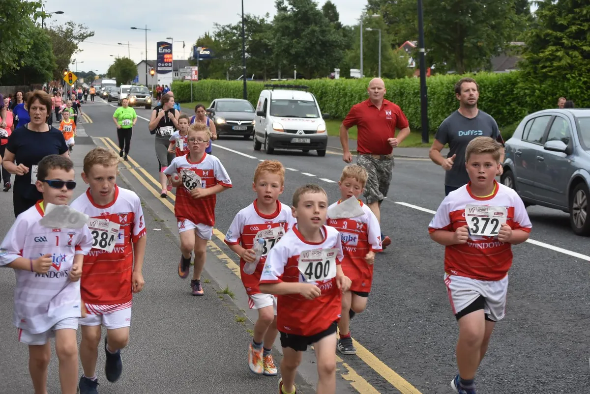 Runners competing in a road race