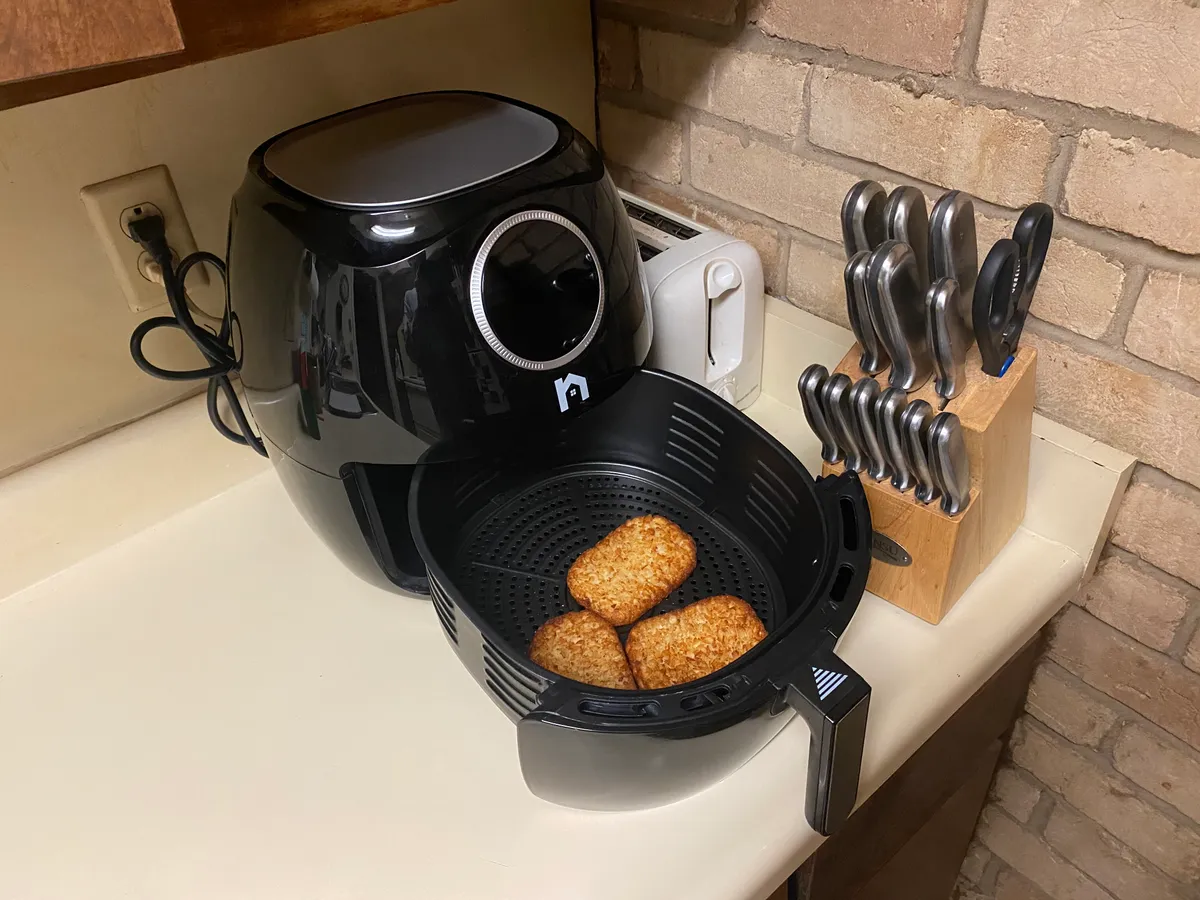 Compact air fryer with digital controls