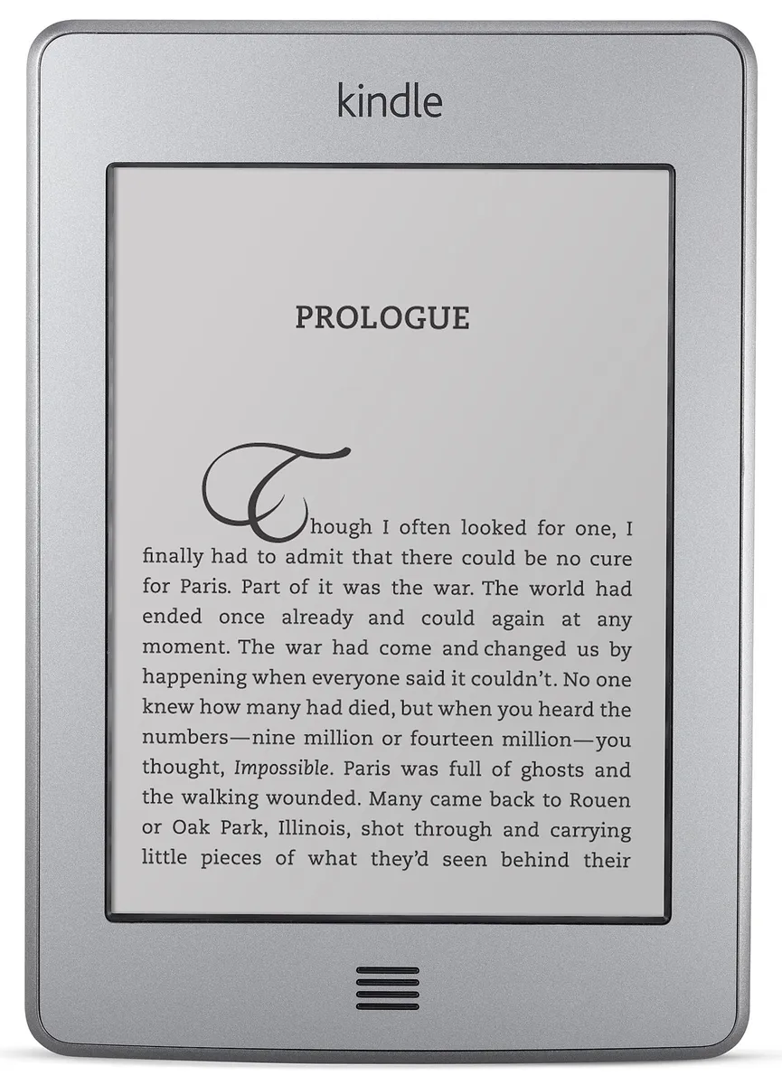 An older-generation Kindle Touch e-reader for comparison