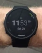 Garmin Forerunner GPS running watch on a wrist