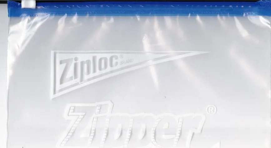 Disposable single-use plastic zip-top storage bag