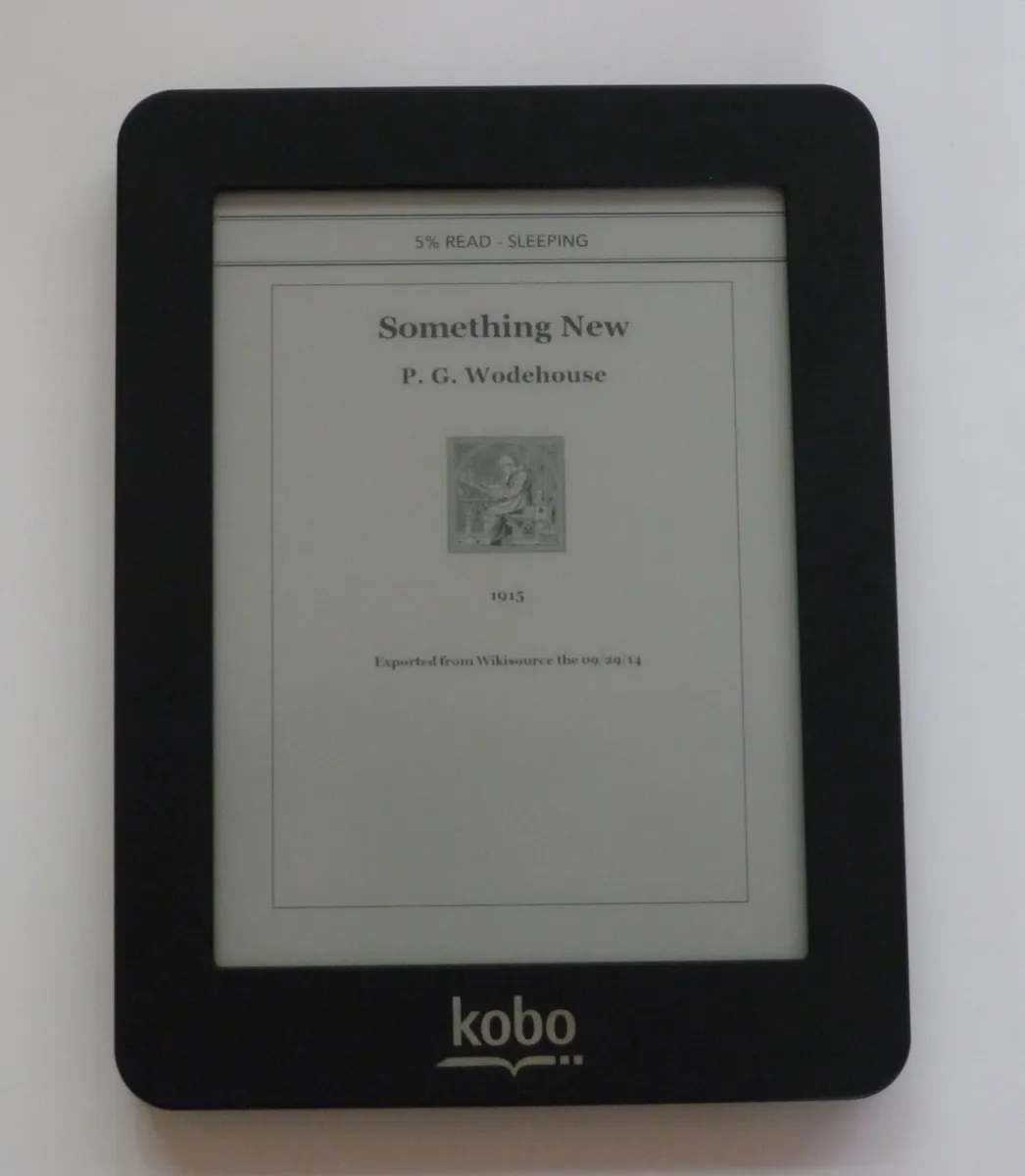An EPUB file open and displaying natively on a Kobo e-reader screen