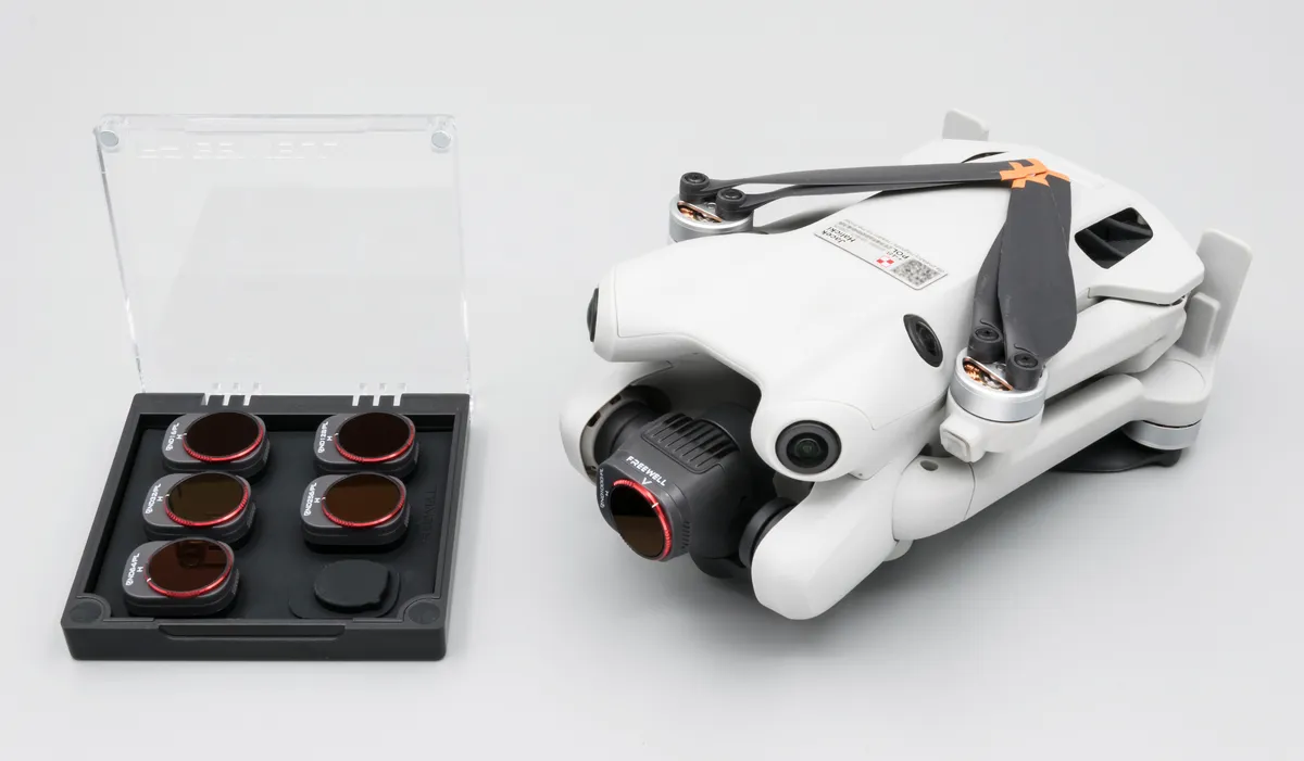 DJI Mini 4 Pro camera and three-axis gimbal in detail