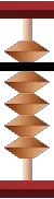 Diagram of a single soroban rod showing the bead positions for a digit