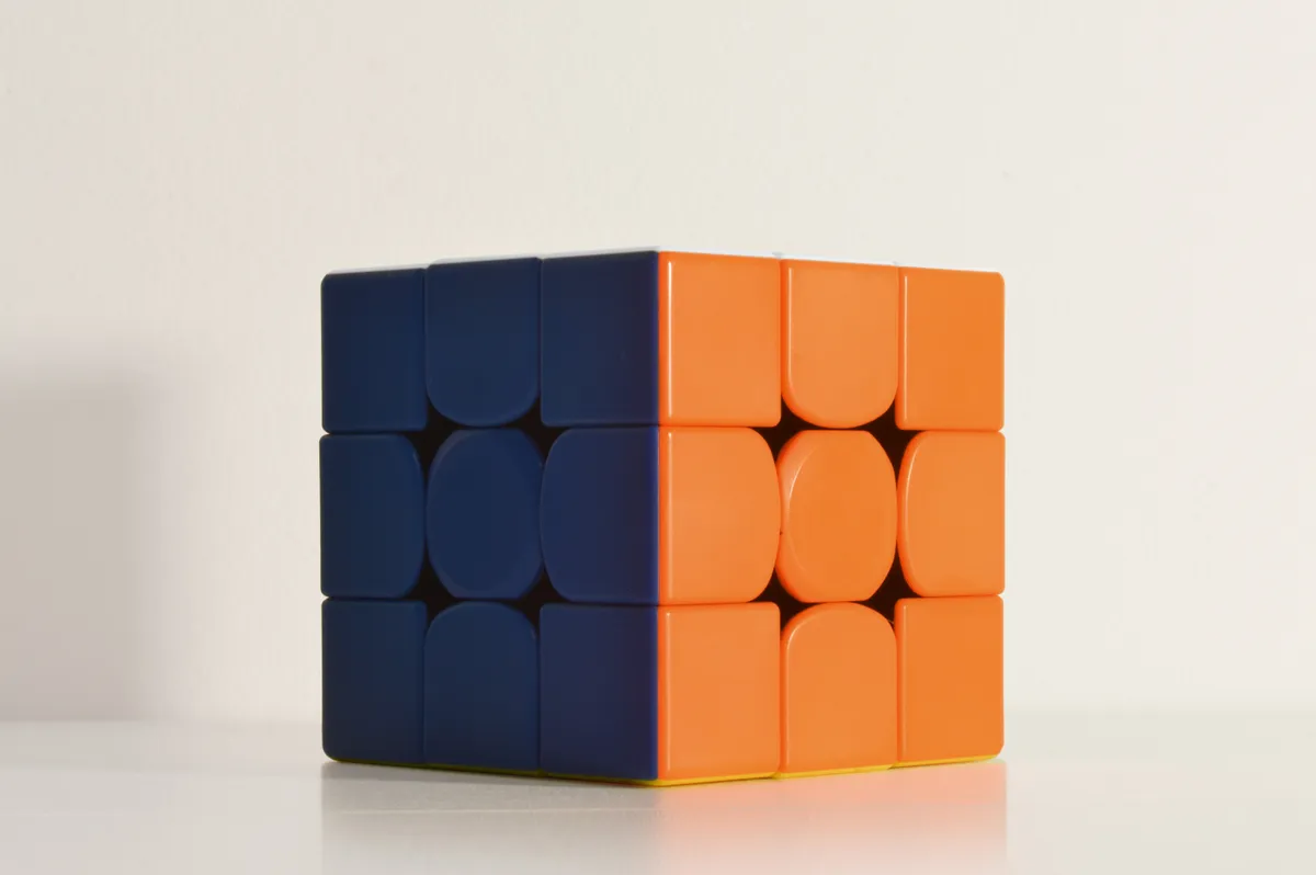 A modern magnetic speedcube of the type used for comparison