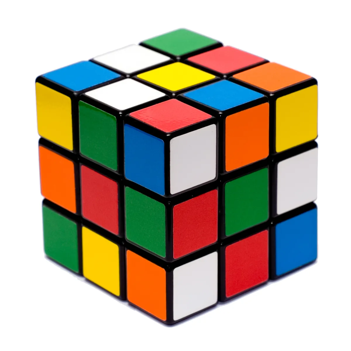 Solved Rubik's Cube showing all six faces completed