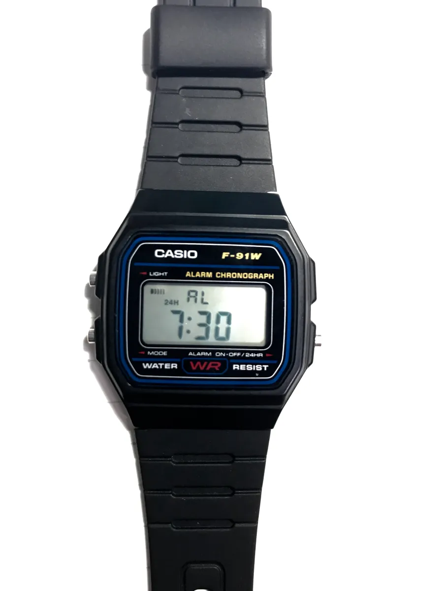 Casio F-91W in alarm setting mode